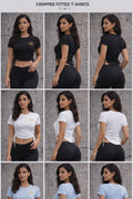 Cropped fitted T - shirts